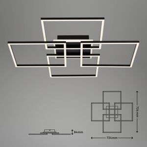 Briloner LED stropní světlo Frame S, 72,4x72,4 cm, černá