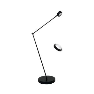 Lindby Stojací lampa Jyla, černá, nastavitelná, čočka, 4200K