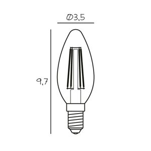 DESIGN BY US LED žárovka, E14, 3,5 W, 2 200 K, vlákno, stmívatelná