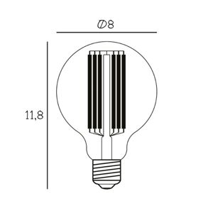 DESIGN BY US LED žárovka Globe, E27, Ø 8 cm, 3,5 W, 2 200 K, stmívatelná