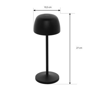 Lindby Nabíjecí stolní lampa Lindby Arietty LED, černá, sada 3 kusů