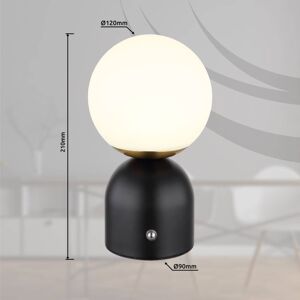 Globo Stolní lampa Julsy LED s dobíjením, černá, výška 21 cm, kov, CCT