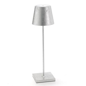 Ailati Stolní lampa LED Poldina, dekor, přenosná stříbrná