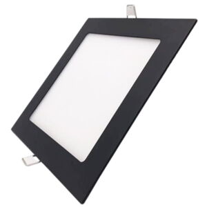 Zapuštěný LED panel 18W černý - neutrální bílá