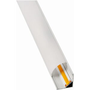 Rohový profil BRG-20 pro LED pásky, bílý, 1 m + opálové stínidlo + madla + krytky
