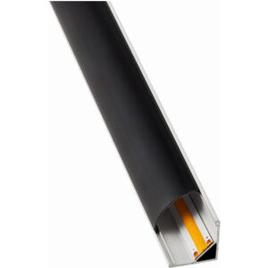 Rohový profil BRG-20 pro LED pásky, bílý, 1m + černé stínidlo + madla + koncovky