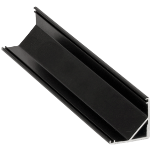 Rohový profil BRG-20 pro LED pásky, černý, 1m + černé stínidlo + madla + koncovky