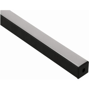 Rohový profil BRG-20 pro LED pásky, černý, 1m + čtvercové opálové stínidlo