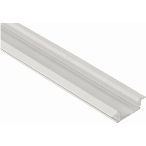 Zapuštěný SLIM profil BRG-23 pro LED pásky, bílý, 2m + opálové stínidlo + madlo + koncovky