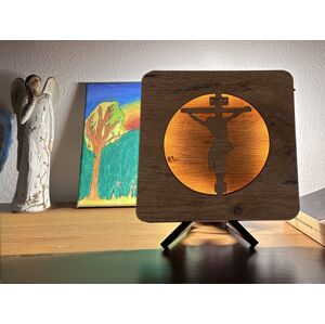 Li-Go "Ježíš na kříži s pulzujícím světlem" lampa 19x19cm provedení povrchu: dub B