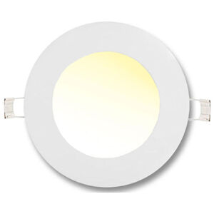 Bílý kruhový vestavný LED panel 120mm 6W teplá bílá