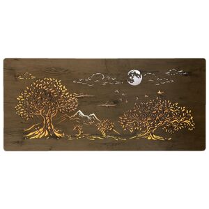 Li-Go "Čtyři duby a měsíc" světelný obraz 130x60cm provedení povrchu: dub B