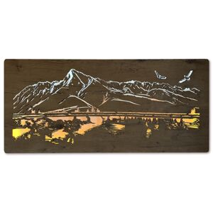 Li-Go "Hory s ptáky a jezerem" světelný obraz 130x60cm provedení povrchu: dub B
