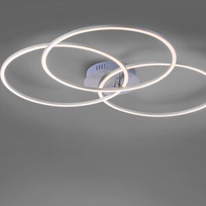 Leuchten Direkt LED stropní svítidlo Ivanka, tři kruhy, ocel