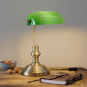 Markslöjd Stolní lampa Bankers výška 42 cm zelená