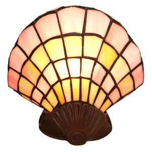 Clayre & Eef Deko-stolní lampa 6000,skleněná mušle styl Tiffany