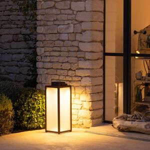 Les Jardins LED solární lucerna Tradition, corten, výška 65 cm