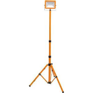 Oranžový LED reflektor s teleskopickým stojanem 30W denní bílá