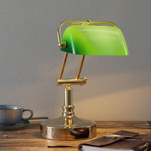 SEA-Club Bankéřská lampa Steve zelené skleněné stínidlo