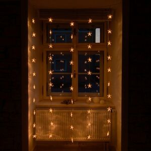 DecoLED Vánoční osvětlení do okna, propojovatelné, hvězdy, 1,2x2m, teple bílá, 50 diod