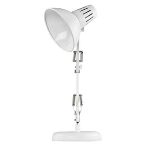 EMOS Stolní lampa DUSTIN na žárovku E27, bílá Z7612W