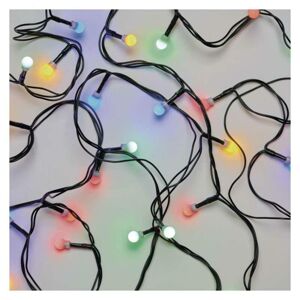 EMOS LED vánoční cherry řetěz – kuličky, 20 m, venkovní i vnitřní, multicolor, časovač D5AM03