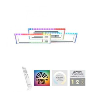 PAUL NEUHAUS LEUCHTEN DIREKT LED stropní svítidlo otočné, stříbrná barva, RGB Rainbow, stmívatelné RGB+2700-5000K