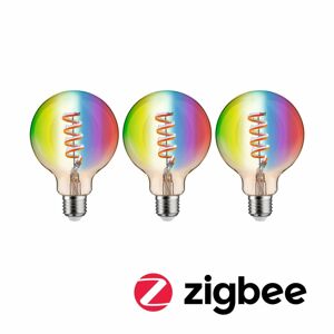 PAULMANN Filament 230V Smart Home Zigbee 3.0 LED Globe G95 E27 3x6,3W RGBW+ stmívatelné zlatá
