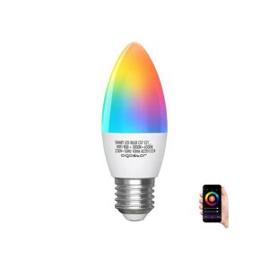 B.V. LED RGBW Žárovka C37 E27/5W/230V 3000-6500K Wi-Fi -