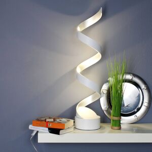 Eco-Light LED stolní lampa Helix, výška 66 cm, bílá stříbrná