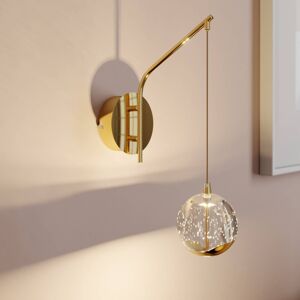 Lucande LED nástěnná lampa Hayley, závěsná koule, zlatá