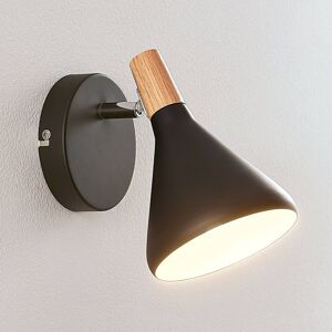 Lindby Nástěnná LED lampa Arina, černá, 1bodová