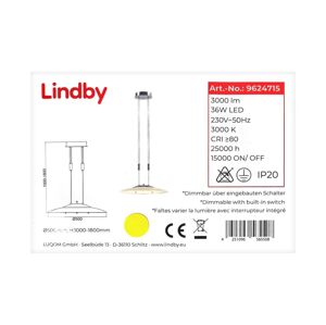 Lindby Lindby - LED Stmívatelný lustr na lanku AMIDALA LED/36W/230V