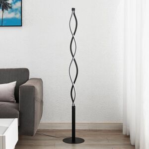 Lindby Lindby Welina LED stojací lampa, kroucená, černá