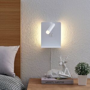 Lucande Lucande Zavi LED nástěnný spot, polička, USB, bílá