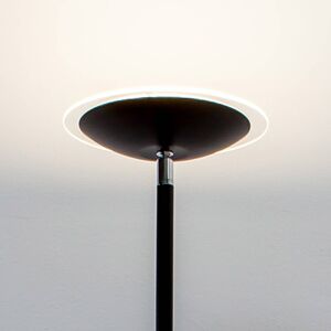 Lindby LED stojací lampa osvětlující strop Malea, černá